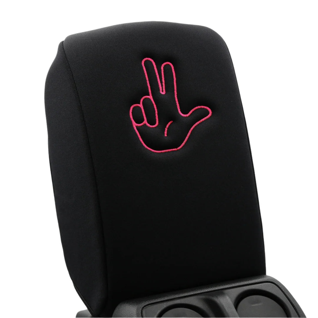 Distinction Applied Embroidered Armrest Center Console Cover "Peace Wave"