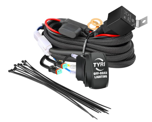 TYRI Off-Road Relay Wiring Harness With Switch for Cowl or Front Bumper