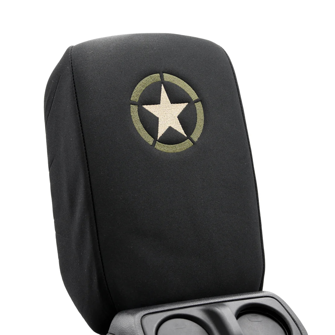 Distinction Applied Embroidered Armrest Center Console Cover "Combat Star"