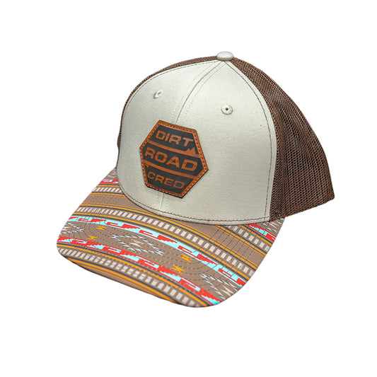 Dirt Road Cred Trucker Hat Brown / Native Pattern
