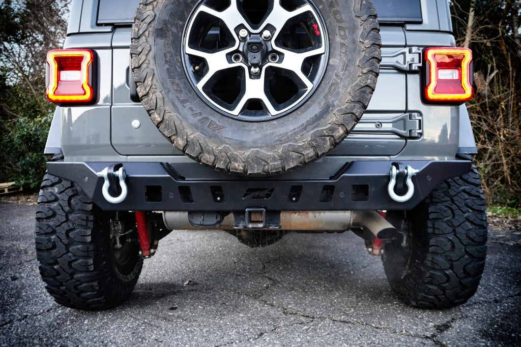 Crusher Rear Bumper w/ Light Mounts w/Spare Tire Cutout for Jeep JL