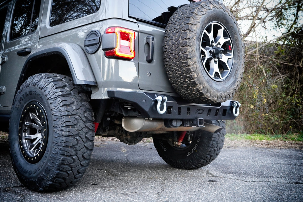 Crusher Rear Bumper w/ Light Mounts w/Spare Tire Cutout for Jeep JL