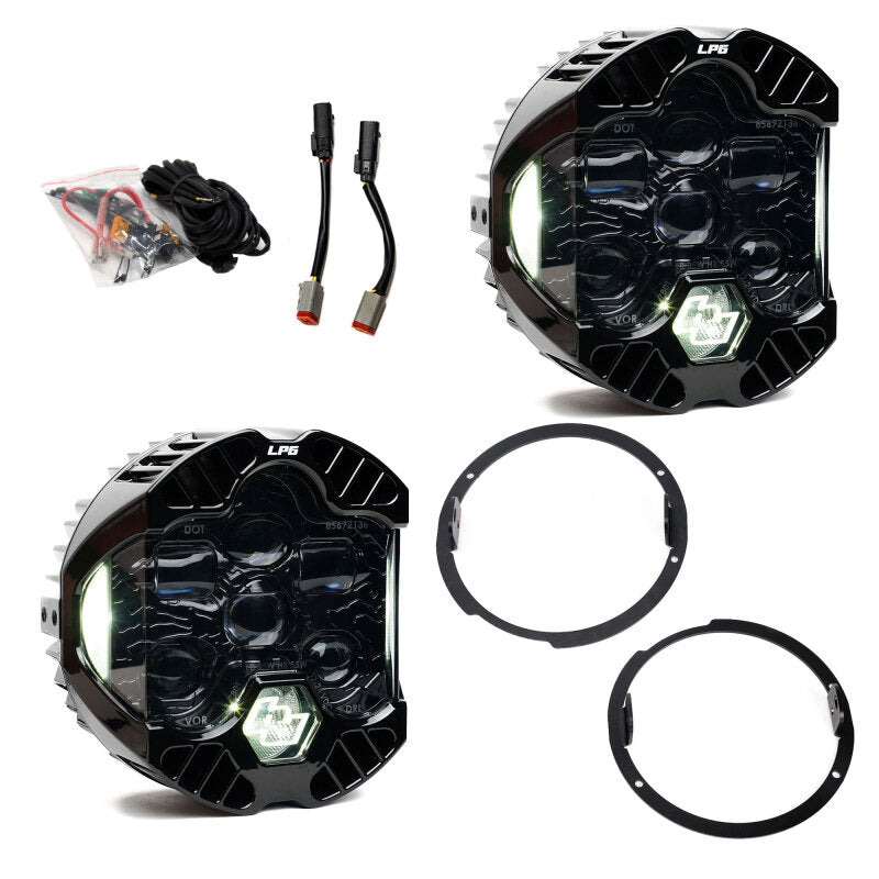 Baja Designs 448310 DOT LP6 LED Headlight Kit for 2007-2018 Jeep Wrangler JK, Clear/White