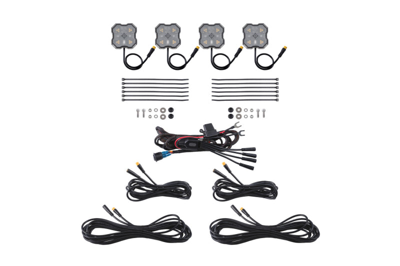 Diode Dynamics Stage Series Rock Lights Amber/White M8 4-Pack DD8754
