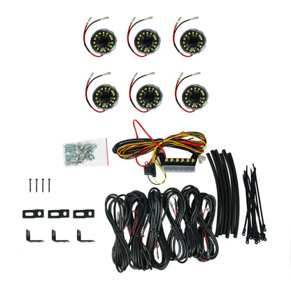 KC HiLiTES Cyclone V2 LED 6-Light Rock Light System, Clear Flood Beam, Part 91040