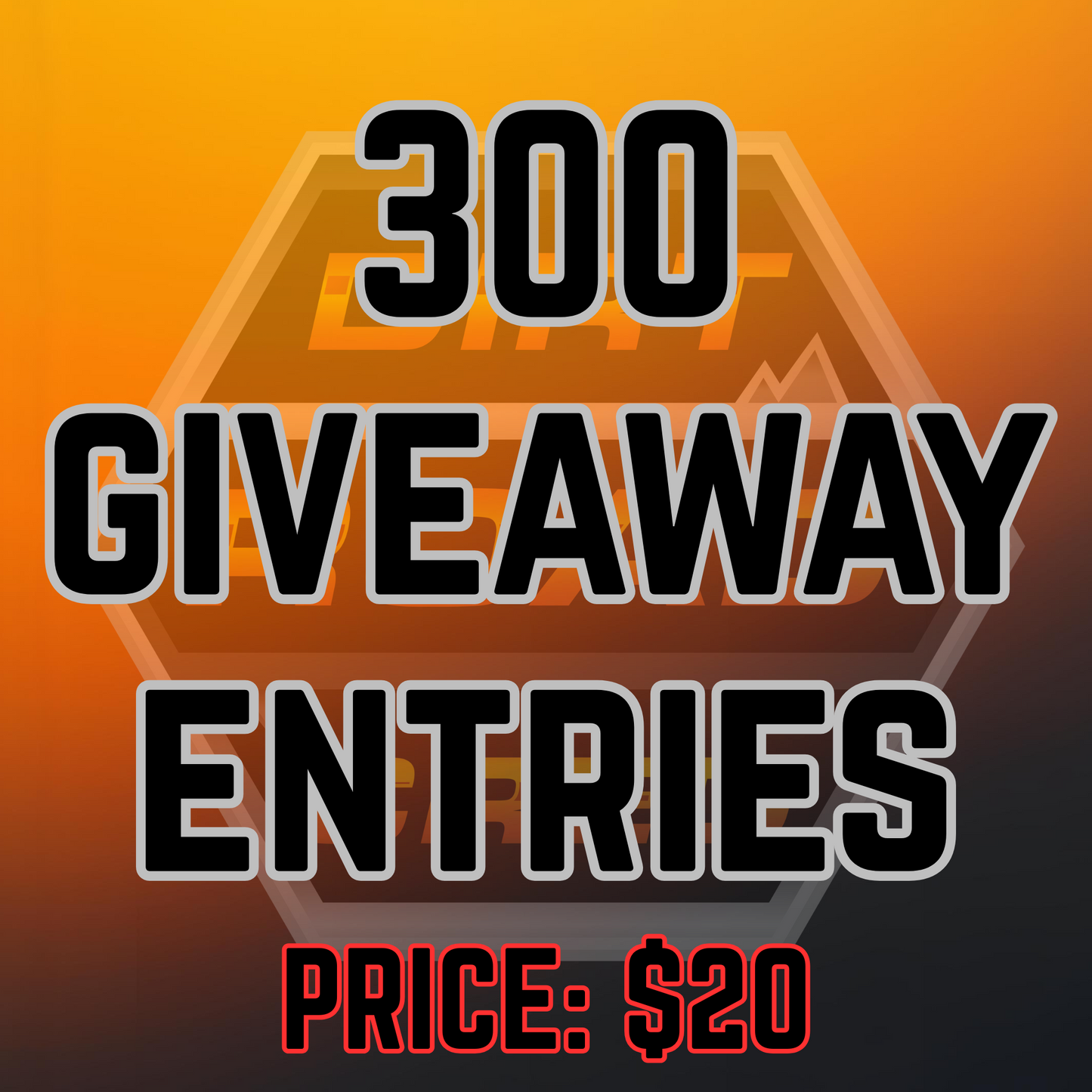 300 Giveaway Entries