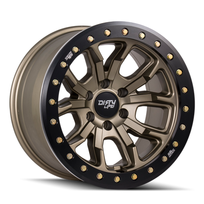 Dirty Life DT-1 9303 17x9 Cast Wheel, 5x127 Bolt Pattern, -12mm Offset, Satin Bronze