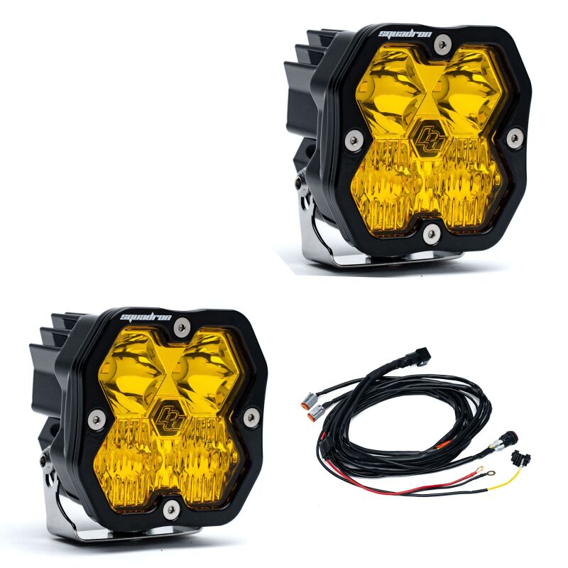 Baja Designs Squadron 2.0 Sport LED Driving/Combo Lights, Baja Amber, Pair - 5578132