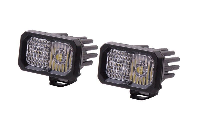 Diode Dynamics Stage Series 2-Inch LED Pod Sport White Combo Standard ABL Pair DD6388P
