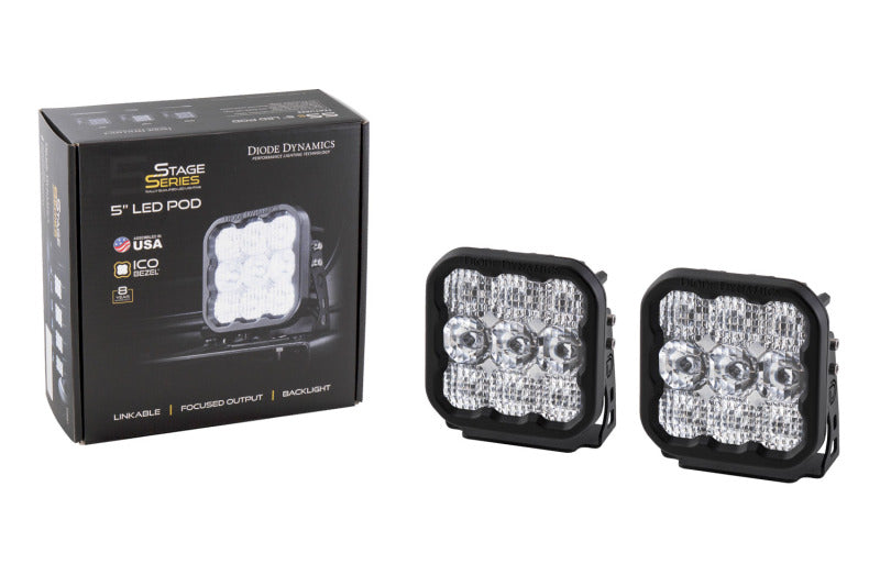 Diode Dynamics SS5 LED Pod Pro White Combo Pair DD6775P