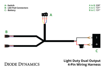Diode Dynamics Stage Series Dual-Output 3-Way Wiring Harness DD4092