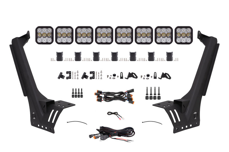 Diode Dynamics DD6821 Jeep JL Wrangler SS5 Sport CrossLink Windshield White Combo Lightbar Kit