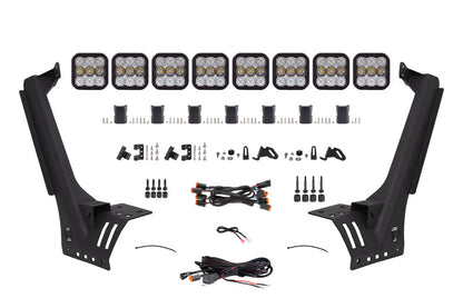 Diode Dynamics DD6821 Jeep JL Wrangler SS5 Sport CrossLink Windshield White Combo Lightbar Kit