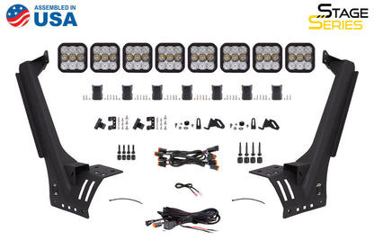 Diode Dynamics DD6821 Jeep JL Wrangler SS5 Sport CrossLink Windshield White Combo Lightbar Kit