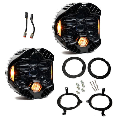 Baja Designs 448303 DOT LP6 LED Headlight Kit for Jeep Wrangler JL and Gladiator JT - Amber