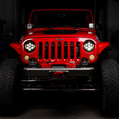 Baja Designs 448311 DOT LP6 LED Headlight Kit for 2007-2018 Jeep Wrangler JK, Amber