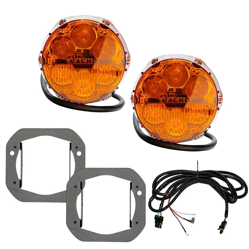 Nacho Offroad Technology V3JW1KASO Jeep JL/JT Plug-and-Play Amber Fog Light Kit