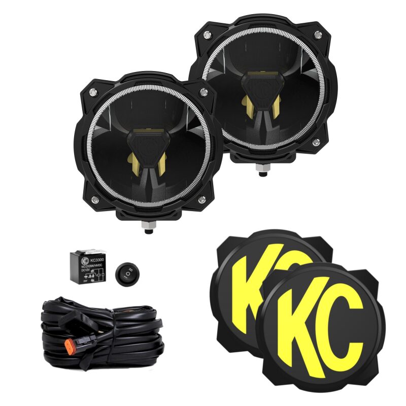 KC HiLiTES Gravity Titan 6-Inch LED Driving Lights Pair Pack, SAE Driving Beam, Part Number 91405