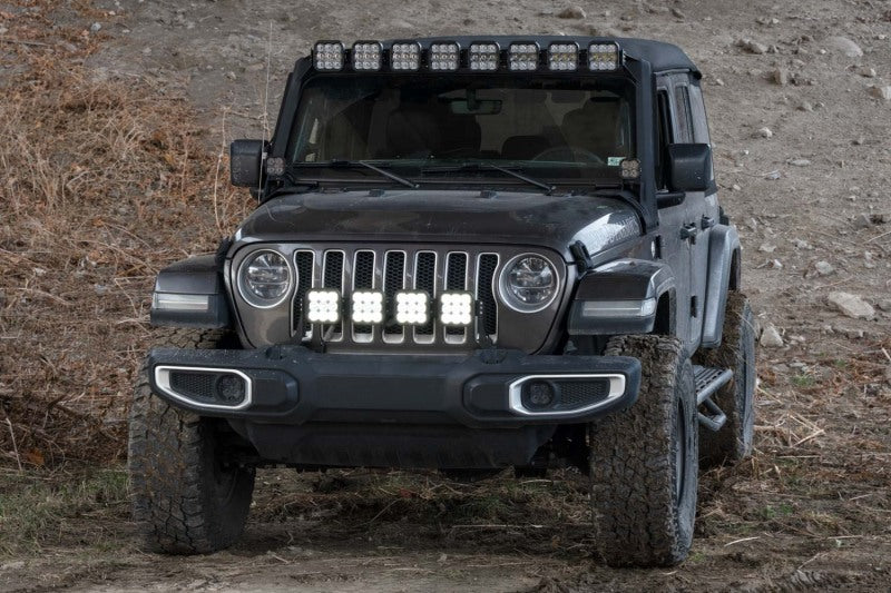 Diode Dynamics DD7268 Jeep JL Wrangler SS5 4-Pod CrossLink Grille Lightbar Kit Pro, White Combo