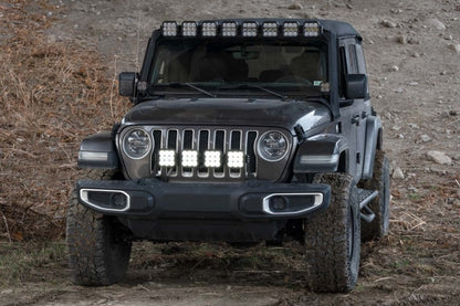 Diode Dynamics DD7268 Jeep JL Wrangler SS5 4-Pod CrossLink Grille Lightbar Kit Pro, White Combo