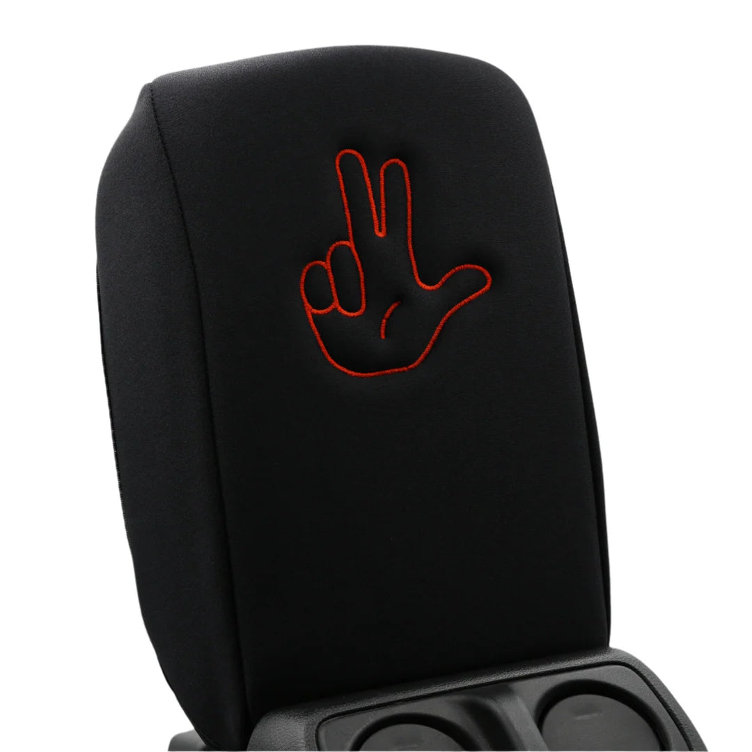 Distinction Applied Embroidered Armrest Center Console Cover "Peace Wave"