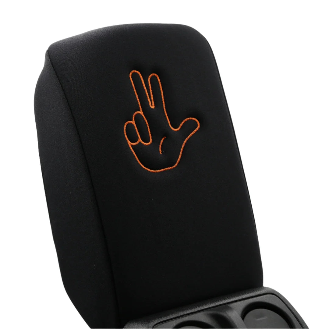 Distinction Applied Embroidered Armrest Center Console Cover "Peace Wave"