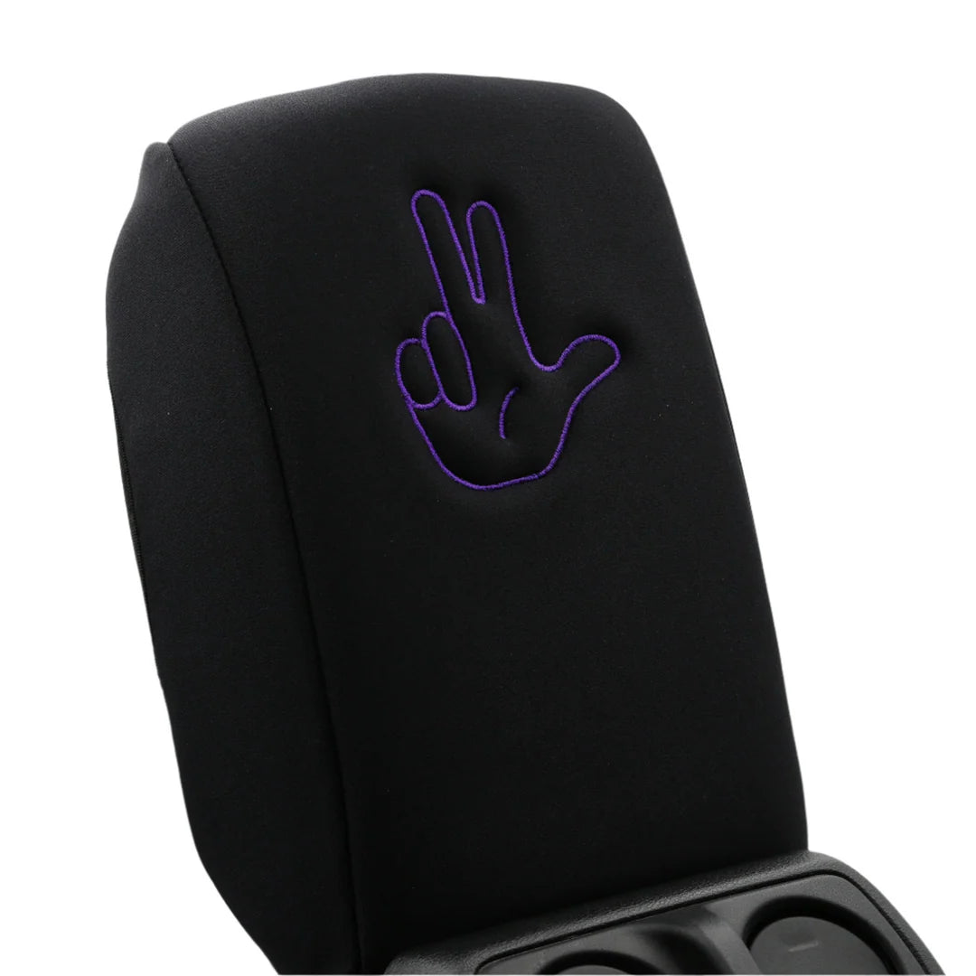 Distinction Applied Embroidered Armrest Center Console Cover "Peace Wave"