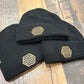 DRC Black Beanie with Leather Patch