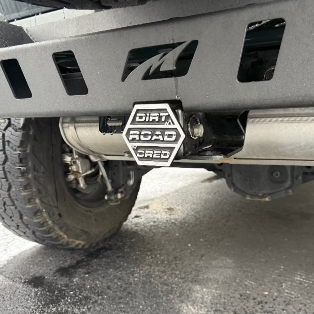 Dirt Road Cred Logo Cast Aluminum Hitch Cover - MADE IN THE USA