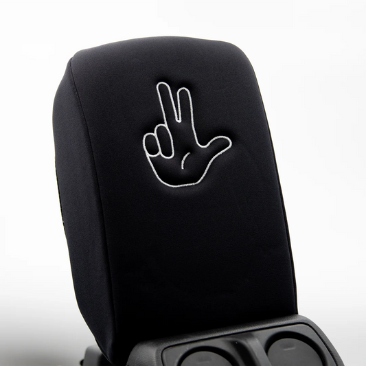 Distinction Applied Embroidered Armrest Center Console Cover "Peace Wave"