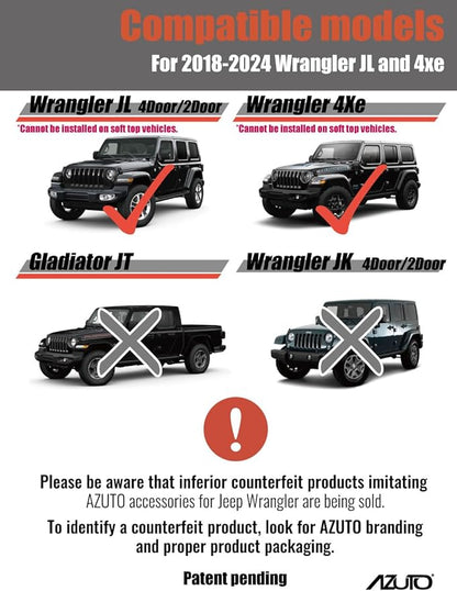 AZUTO Rear Window Grip Handle for Jeep Wrangler (JL) 2018-2026 Hardtop Models Only MHG-041