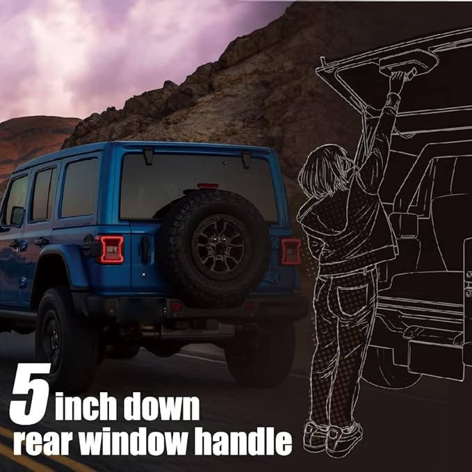 AZUTO Rear Window Grip Handle for Jeep Wrangler (JL) 2018-2026 Hardtop Models Only MHG-041