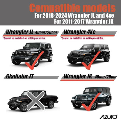 Azuto Rear Window Trench Hood for Jeep Wrangler JL Hardtop Models MHG-045