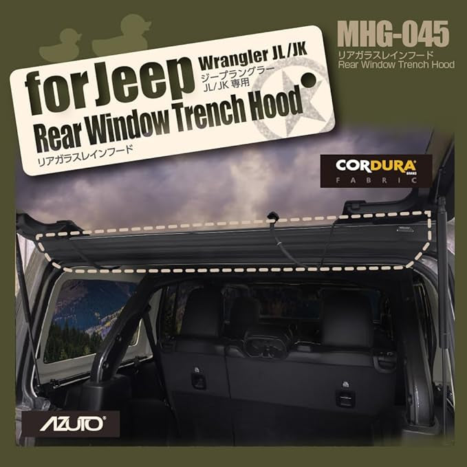 Azuto Rear Window Trench Hood for Jeep Wrangler JL Hardtop Models MHG-045