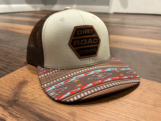 Dirt Road Cred Trucker Hat Brown / Native Pattern