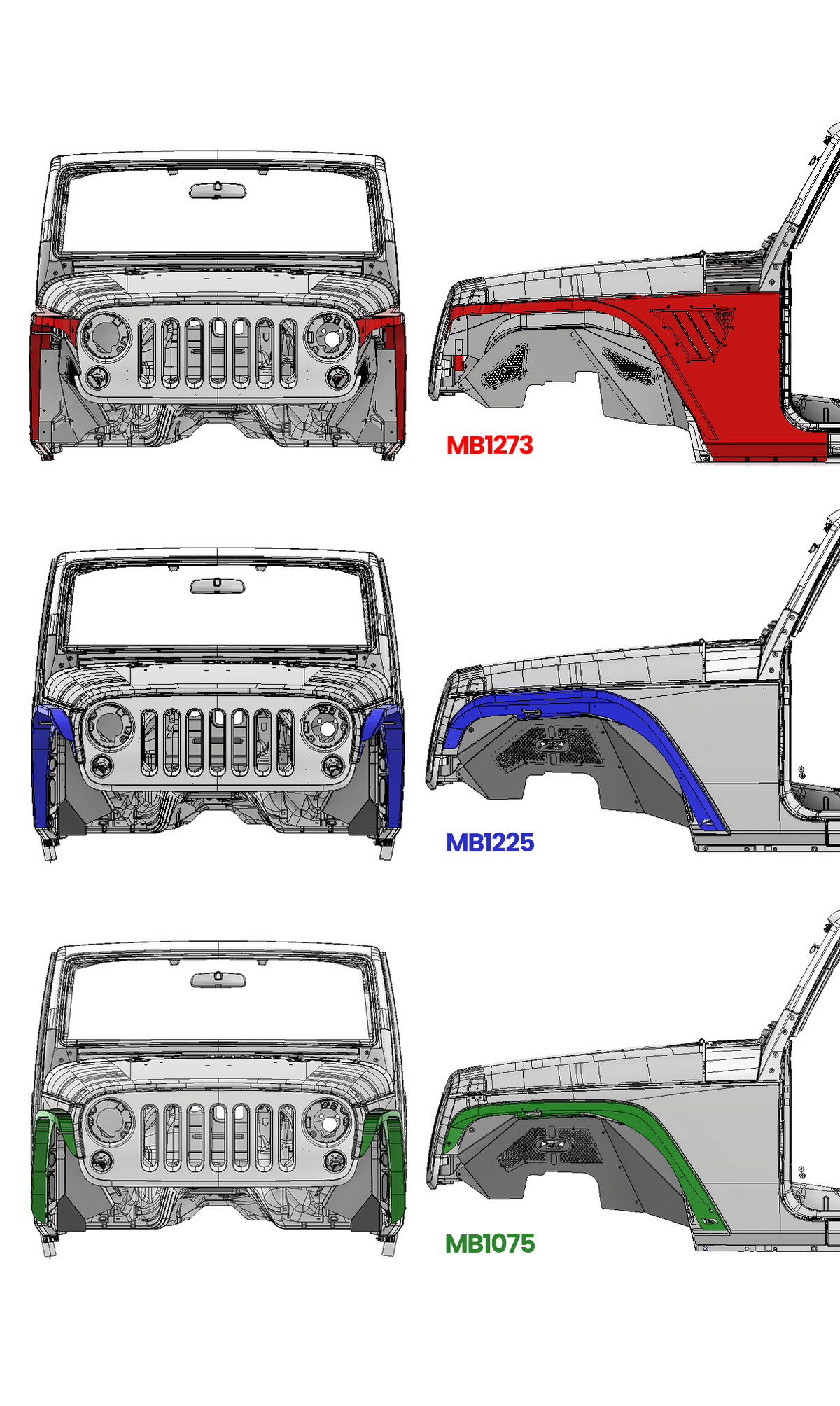 Tomahawk Front Fenders for JK/JKU
