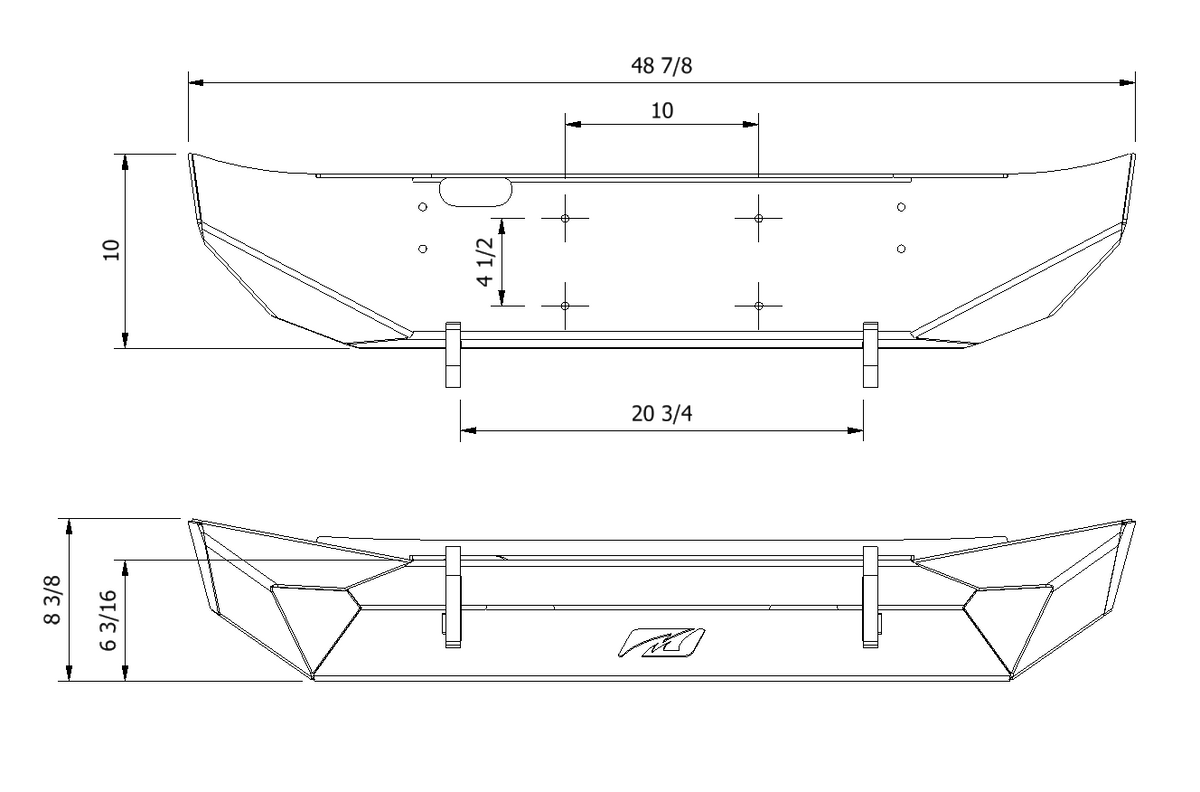 Hammer Front Bumper No Fog Mount For Jeep JK / JKU