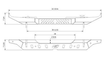 Crusher Rear Bumper w/ Spare Cutout for Jeep JL