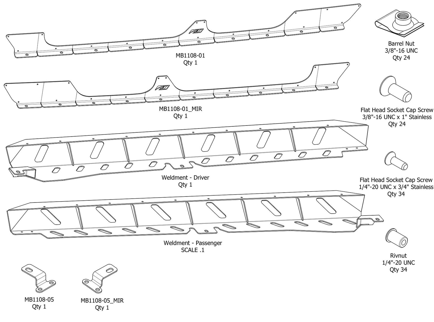 Crusher Rocker Guards w/Steps for JT Gladiator