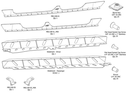 Crusher Rocker Guards w/Steps for JT Gladiator