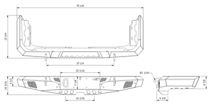 Crusher Rear Bumper for Jeep JT Gladiator