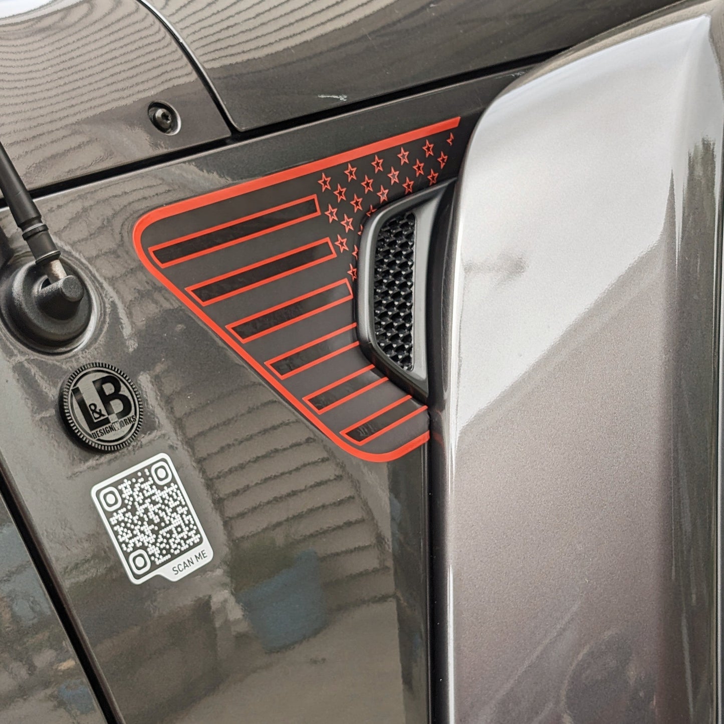 Full Color Printed American Flag Decal- Fits Jeep Wrangler & Gladiator JL Fender Vent Decal-Pair