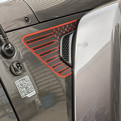 Full Color Printed American Flag Decal- Fits Jeep Wrangler & Gladiator JL Fender Vent Decal-Pair