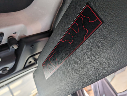 Printed Topographical Warning Label Decal Set-Pair- fits 2007-2018 Wrangler JK