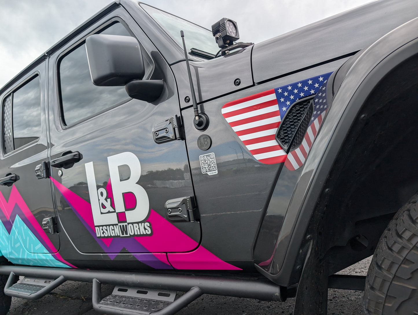Full Color Printed American Flag Decal- Fits Jeep Wrangler & Gladiator JL Fender Vent Decal-Pair