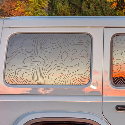 Topographical Rear Door & Window Decal- Fits Jeep Wrangler JL