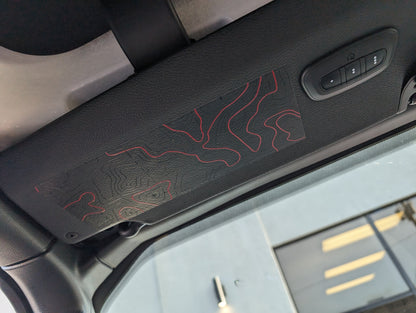 Printed Topographical Warning Label Decal Set-Pair- fits 2007-2018 Wrangler JK