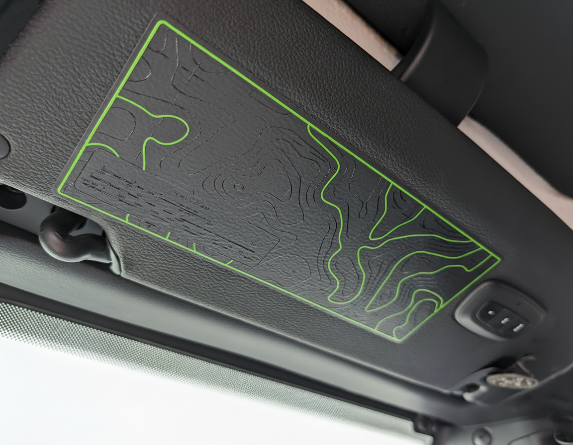 Printed Topographical Warning Label Decal Set-Pair- fits Wrangler JL & Jeep Gladiator JT up to 2023