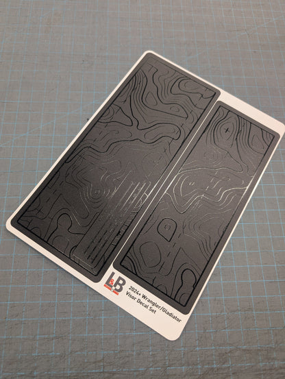 Printed Topographical Warning Label Decal Set-Pair- fits 2007-2018 Wrangler JK