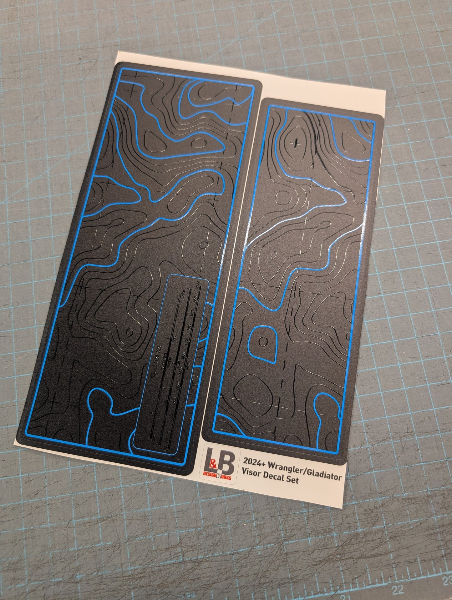 Printed Topographical Warning Label Decal Set-Pair- fits 2007-2018 Wrangler JK